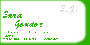 sara gondor business card